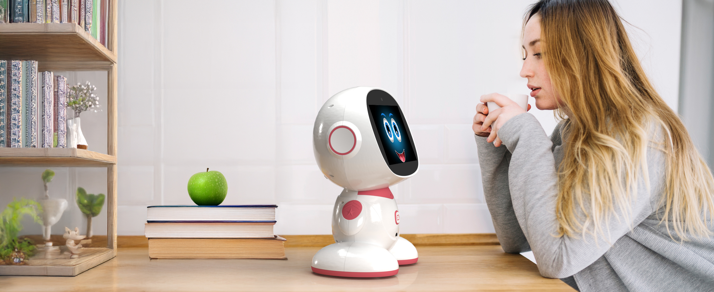 Girl Talking with Misa Robot